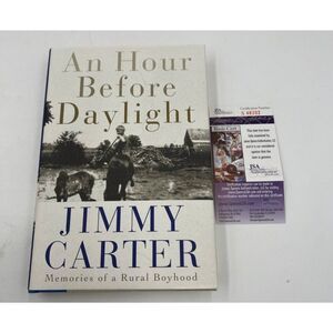 Jimmy Carter Signed Book An Hour Before Daylight Full Name Rare JSA COA